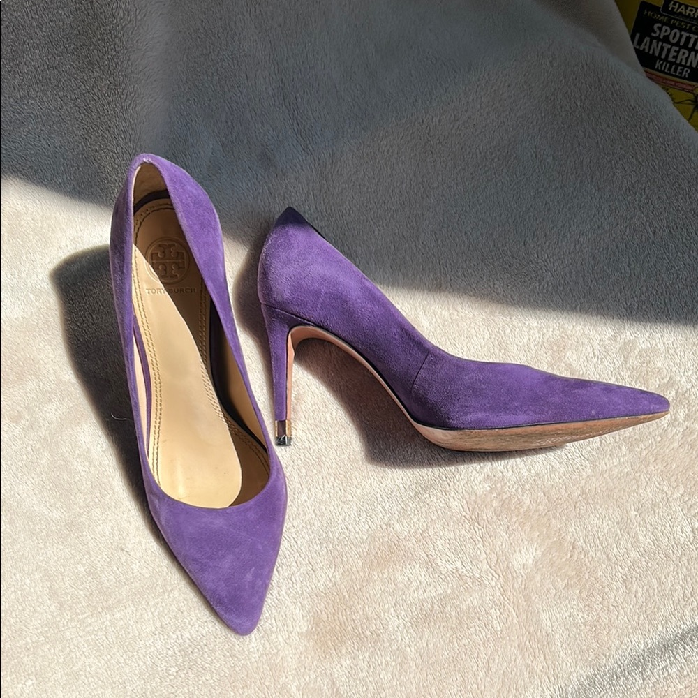 Tory Burch Purple Suede Heels